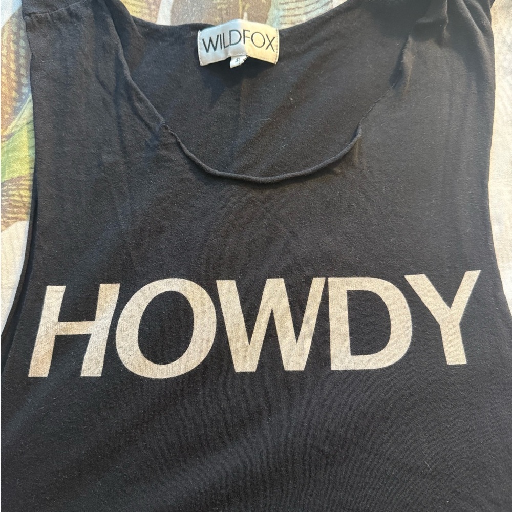Wildfox Black 'Howdy' Tank Top